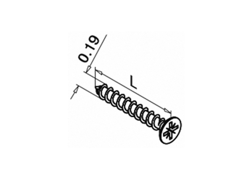 Verzonken plaatschroef met kruisgleuf, QS-6