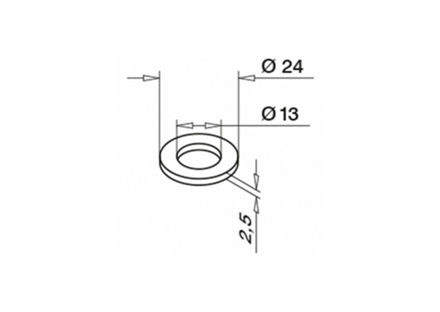 Sluitring, voor M12 draad, 24 x 2,5 mm, QS-215