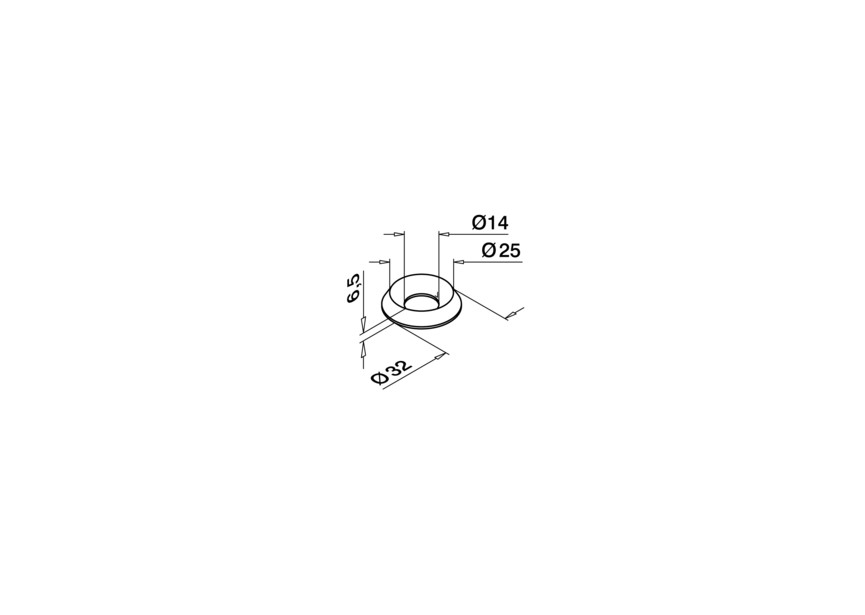 Rondelle, pour filetage M12, 32 x 7 mm, QS-286