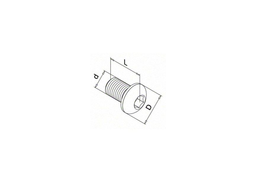 Vis à tête ronde plate à six pans creux, QS-203