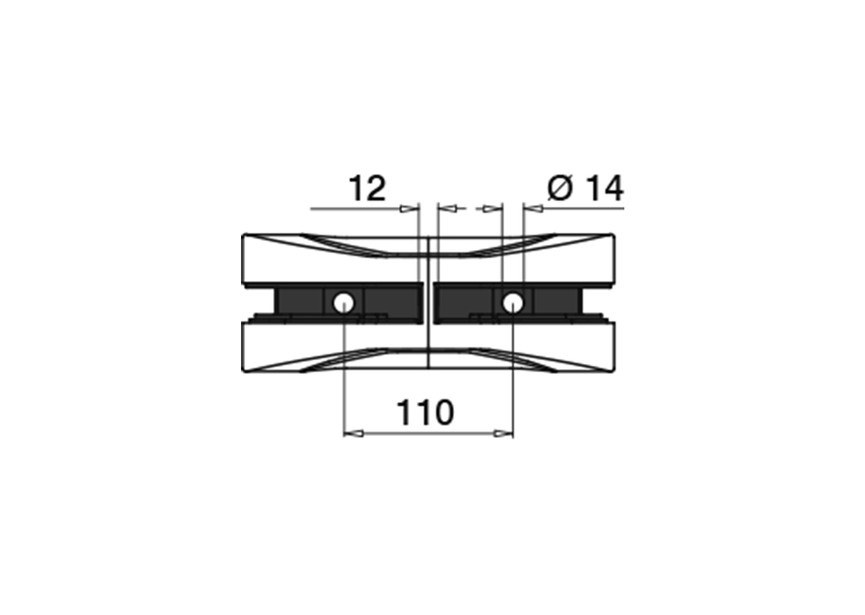 146500-12~~EG Air,vloerglasklem, 15-21,52mm glas,rvs316,geborsteld