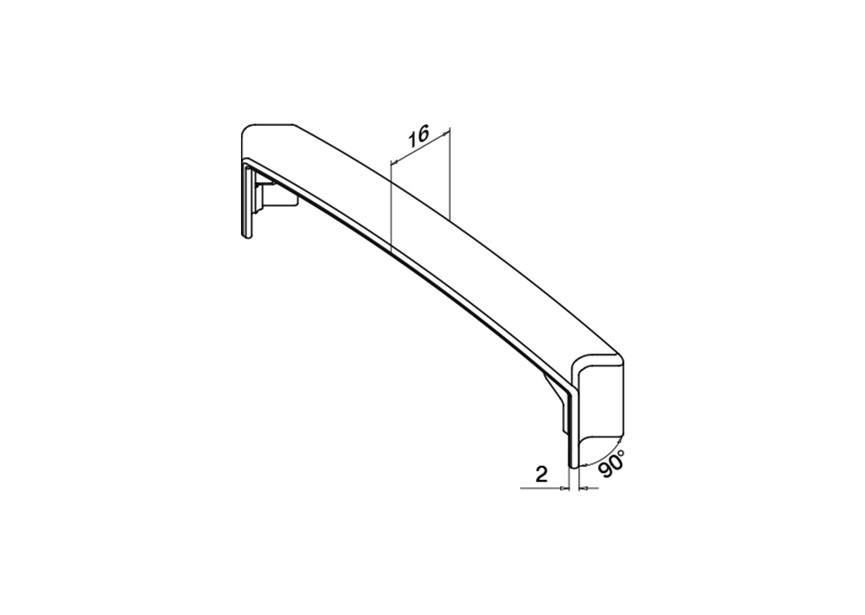 Afdekkap voor handrailing, Easy Alu, 90°