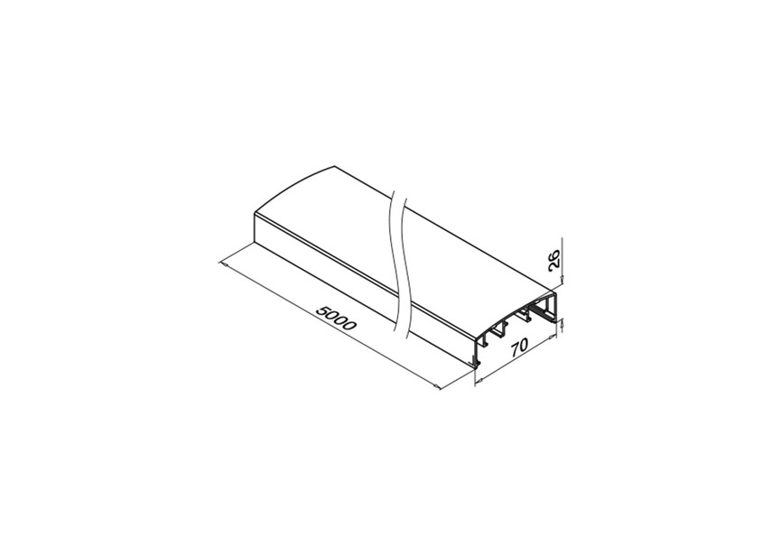 Handrailing, Easy Alu, 70x26 mm, inklikbaar