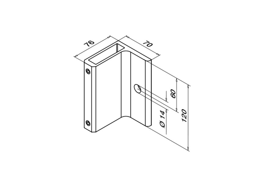 Steun voor baluster, Easy Alu, zijmontage