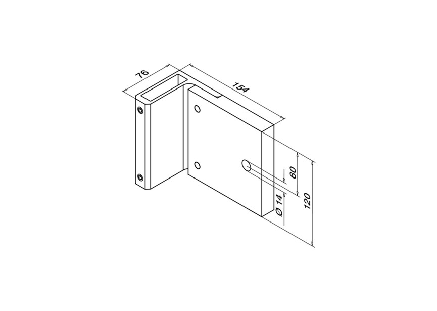 Angle support p. poteau, Easy Alu, mont. latéral